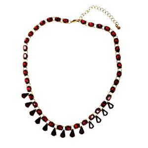 Red Rhinestone Choker Necklace Teardrop Vampire Romantic Whimsygoth Coquette